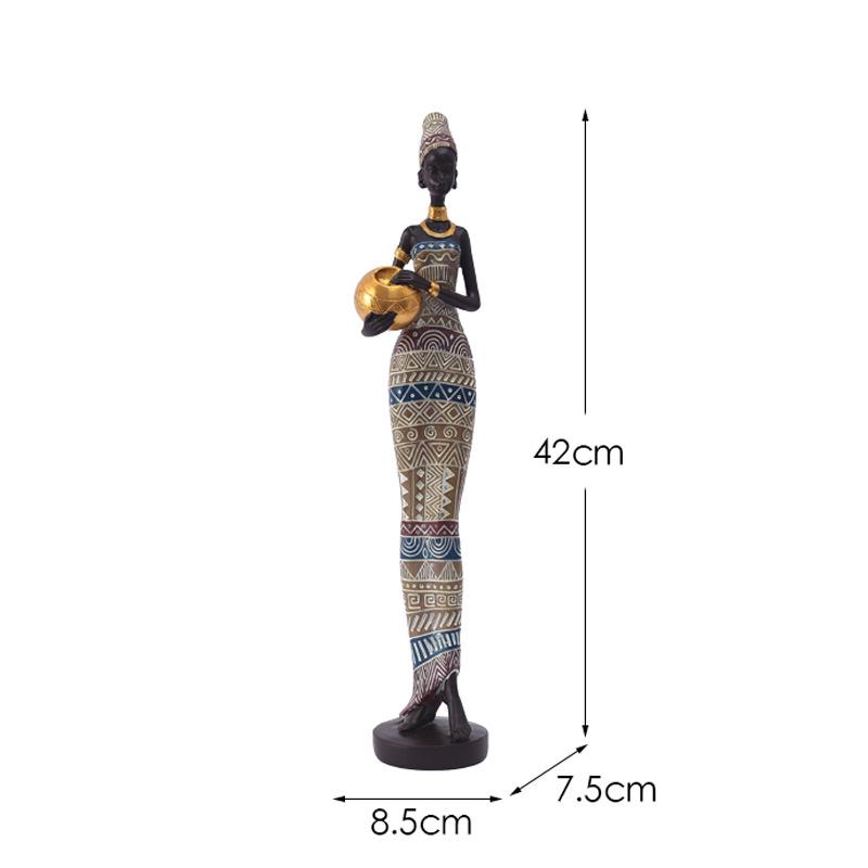 African Black Art Resin Figurine: Creative Home Decor for Living Room, Entrance Hall, or Wine Cabinet TV Stand