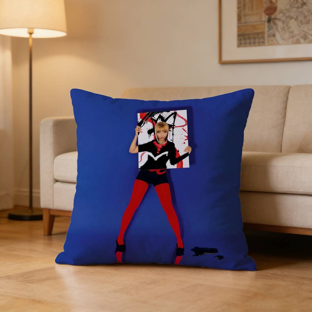 Pop Singer Pink PPantheress Pillow Case Pattern Printed Pillowcase For Living Room Sofa Cushion Cover