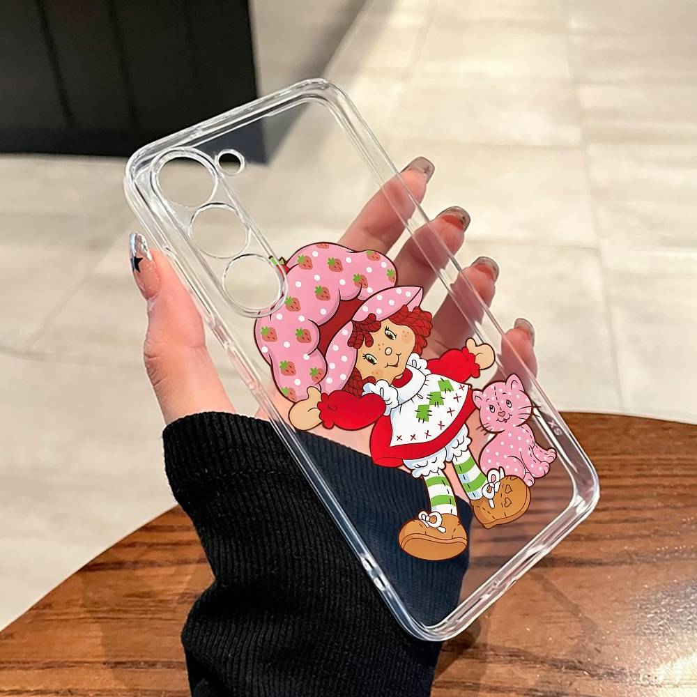 s-Strawberry Shortcake Phone Case For SamsungA10,12,20,21S,30,31,40,50,51,52,70,71 Transparent Cover