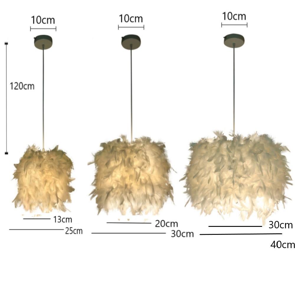 Modern Feather LED Pendant Light E27 Lamp Holder Fairy Hanging Lamps Goose Bedroom Dining Room Loft Ceiling Nordic Chandelier