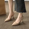 Printemps et Été 2025 Nouvelle Mode Simple Escarpins Pointus à Talons Hauts Robe Fête Sandales Baotou Confortables Femmes Zapatillas De Mujer