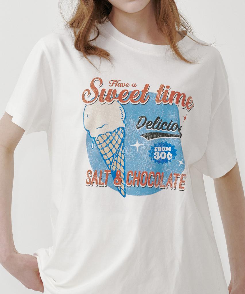 Solteuaenchokollis [Hast] Sweet Corn Ice Cream T-Shirt Ivory 4W2521002