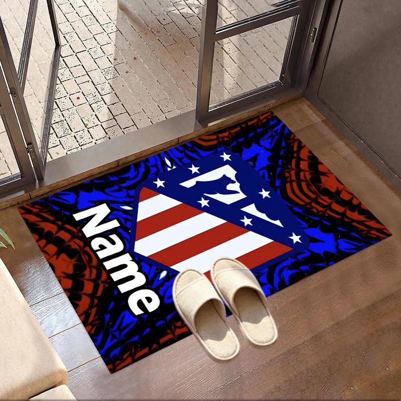 Custom Name Personalized Atletico Madrid Print Carpet, Versatile Home Decor Rug, for Playroom, Apartment, Balcony, Entryway, Hallway Gift