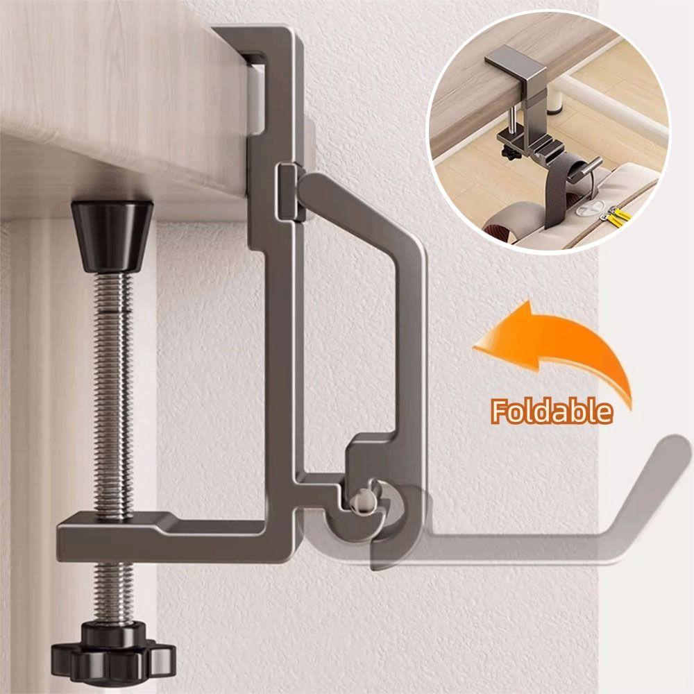 Punch-free Desk Edge Bag Hook Foldable Desk Headset Hanger Hanging Handbag Holder  Home