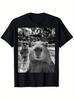 UnisexS Funny Capybara BRUH Graphic T Shirt Cotton Tee Women Streetwear Oversized Loose Summer Novelty Casual Trendy Ironic Humor