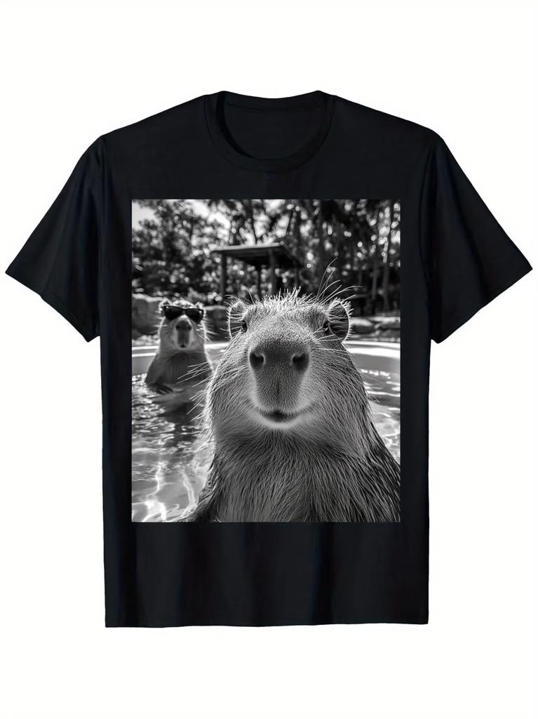 UnisexS Funny Capybara BRUH Graphic T Shirt Cotton Tee Women Streetwear Oversized Loose Summer Novelty Casual Trendy Ironic Humor