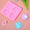 TIESOME 2 Pieces Tropical Flowers Leaves Silicone Mold, Plumeria Hibiscus Leaf Chocolate Fondant Mold Flower Monstera Leaf Molds for DIY Chocolate