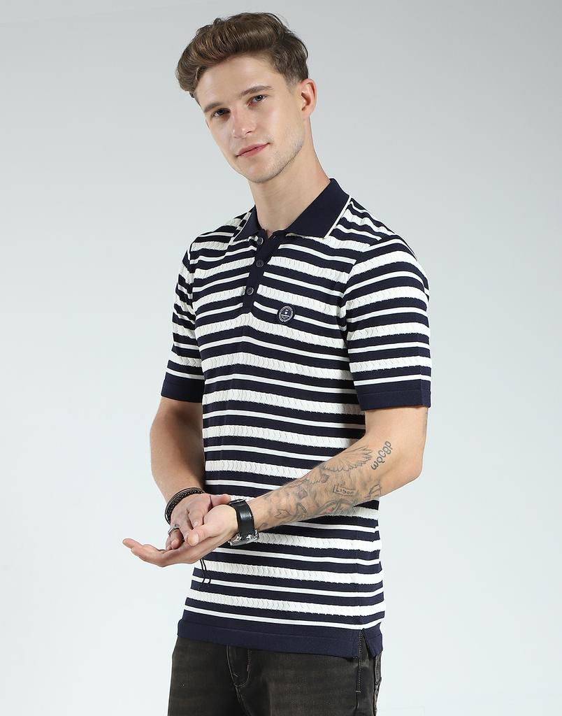 Men's Regular Fit Striped Polo T-Shirt | Half Sleeve | Collared Neck | Casual Wear T Shirt for Men's