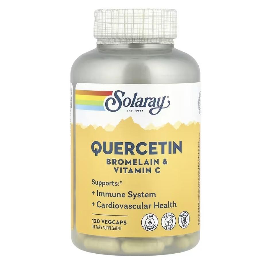 SOLARAY Quercetin Bromelain & Vitamin C Veggie Capsules, 60 Count