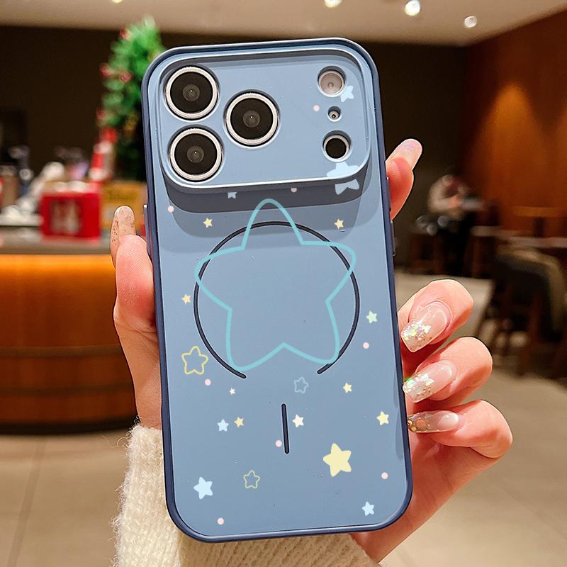 Lucky Stars Planet Pattern Case For iPhone 17 Pro Max Magnetic For Magsafe Hybrid Slim Matte Cover For iPhone 16 15 14 13 Pro Max