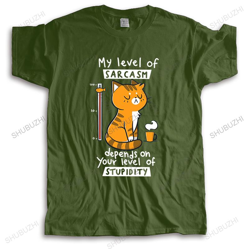 Homme T Shirt Summer Men High Quality Tshirt My Level of Sarcasm Depends On Your Level of Stupidity Unisex Teeshirt Vintage