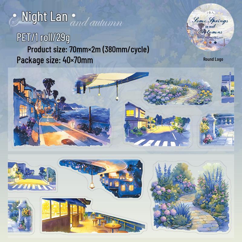 Original Saisonale Landschaft Tomaten Ketchup Mädchen PET Klebeband: Frühlings- und Herbsttagebuch DIY-Dekoration