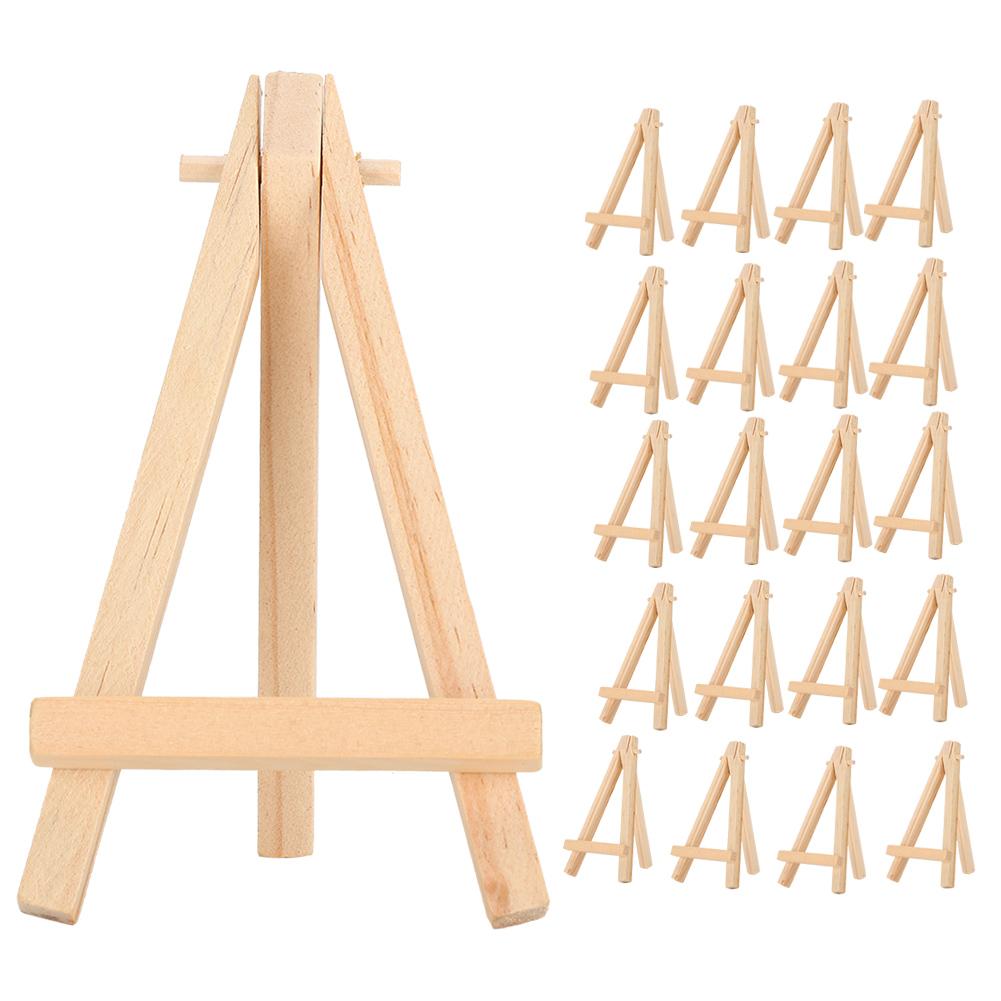 20Pcs Wood Easel Artware Mini AFrame Natural Wood Display Tripod Holder for Decoration Exhibit Props