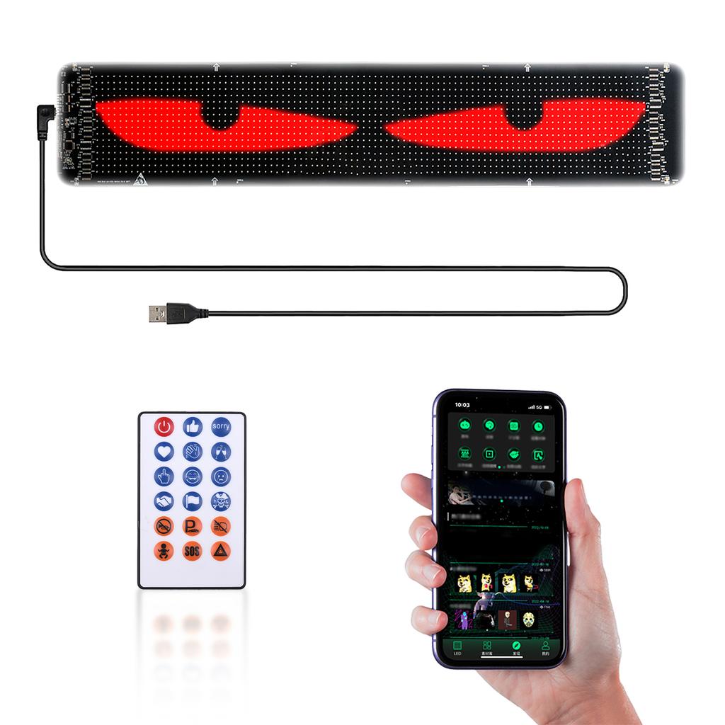 DIY Eyes Light for Windshield with Remote and APP Control BT Connect Programmable Colorful Led Eyes