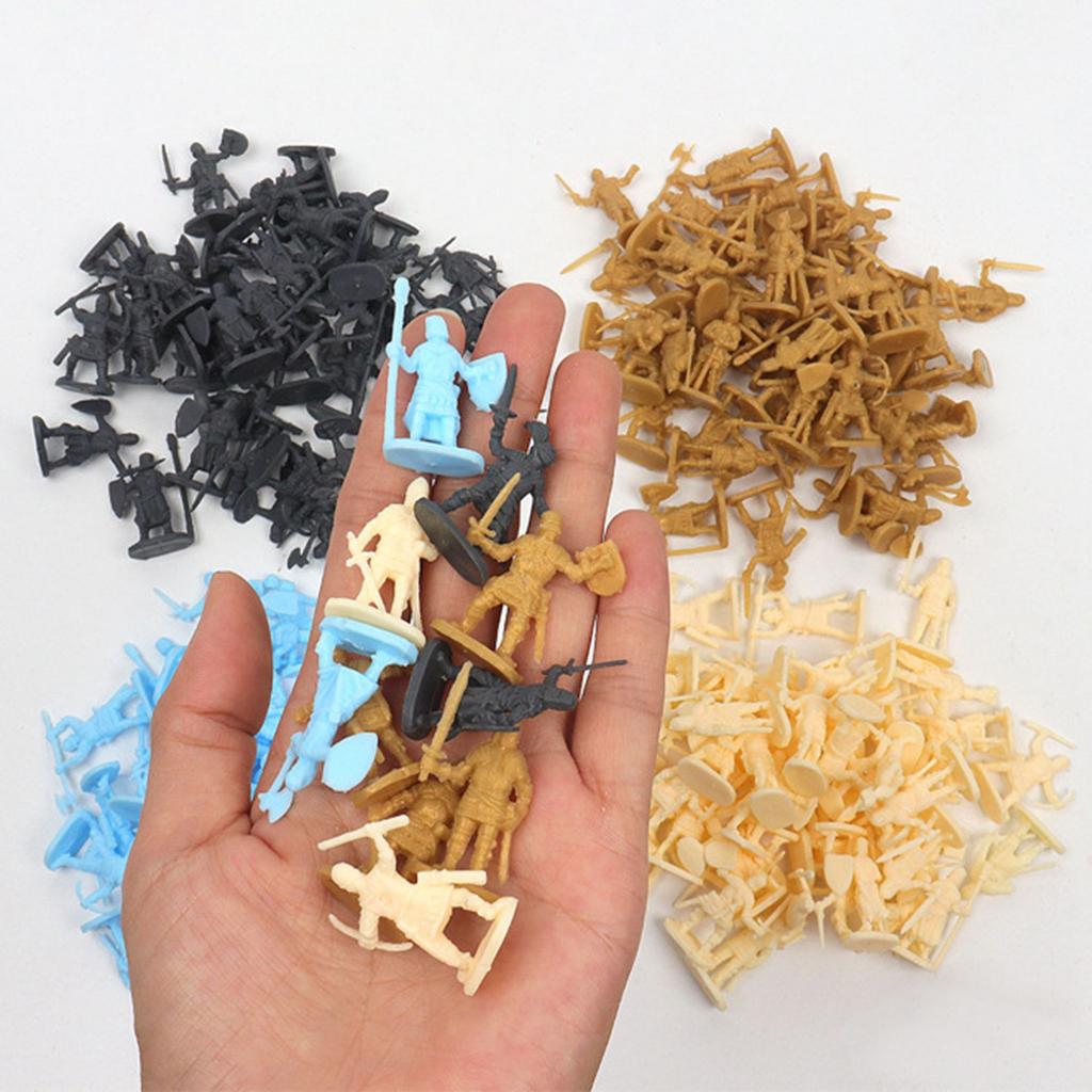 1:72 200/Set Plastic Ancient Soldier Figures Toy Archaic Soldiers Men Swordsman Action Figure DIY War Scene Toys Grey