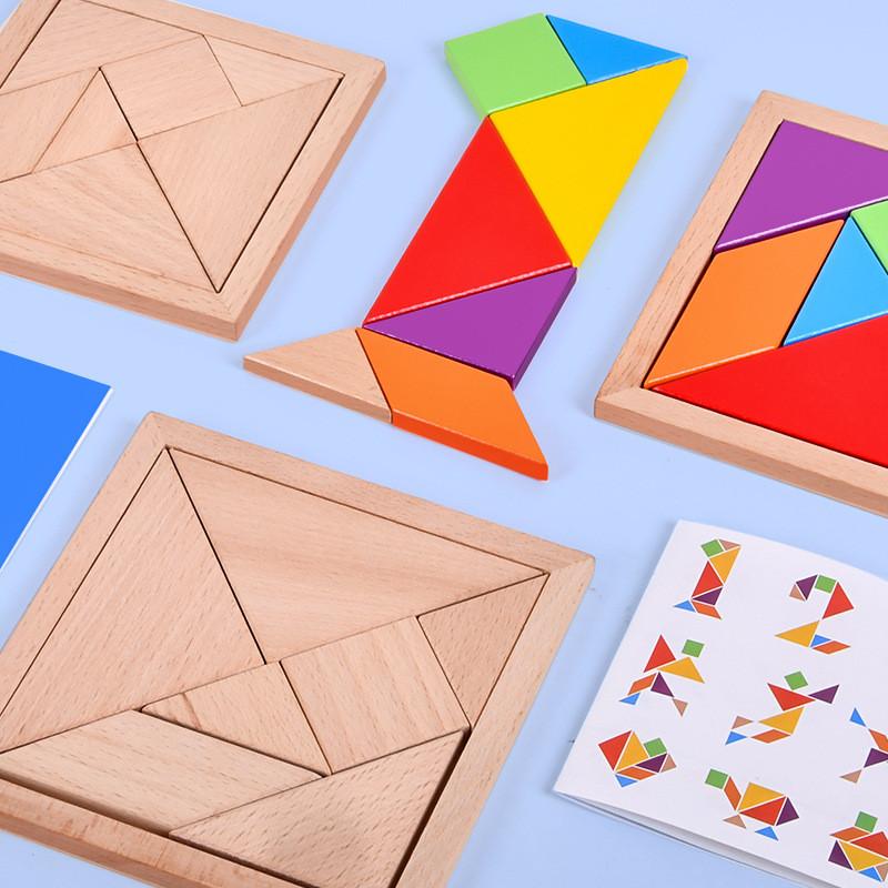 

Wooden Puzzle Toy For Kids With Diy Flat Blocks For Educational Play Small