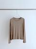 High-Quality Women's Lyocell Tencel Wool Long-Sleeve Base Layer Top, Wearable as Outerwear, with Round Neck.