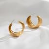 Ingemark Punk Vintage Smooth Metal Hoop Earrings for Women Gold Color C Shape Circle Geometric Earrings Trendy Jewelry Gifts New