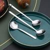 Lightweight Compact Spoon Stainless Steel Coffee Spoon, Round Small Teaspoon for Gold Plated Snack Utensil Dessert, Creative Stirring Ice Cream