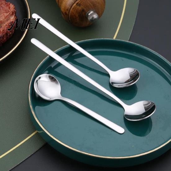 Lightweight Compact Spoon Stainless Steel Coffee Spoon, Round Small Teaspoon for Gold Plated Snack Utensil Dessert, Creative Stirring Ice Cream