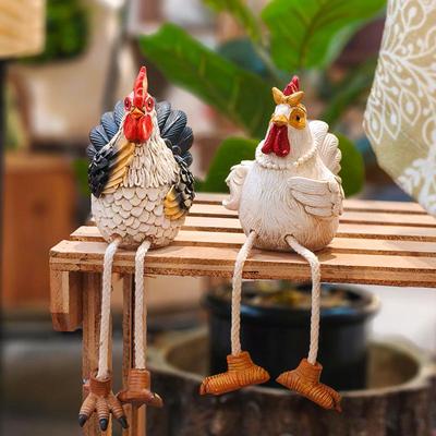 Creative Resin Chicken Ornaments for Home and Garden Decor