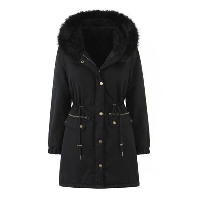 European Women's Hooded Winter Coat with Large Fur Collar, Thick and Warm, 2026 Autumn/Winter Collection.