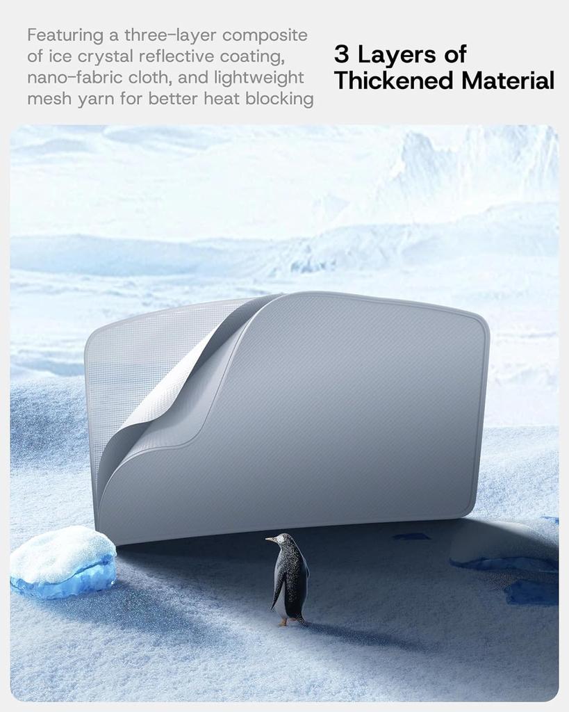 Sunshade Roof for Tesla Model Y Juniper 2025 Never Sag Nano Ice-Crystal Heat Insulation Glass Roof Shade Model 3 Highland 2024