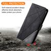 For Samsung Galaxy S25 FE Case Imprinted Lines PU Leather Splicing Wallet Phone Cover