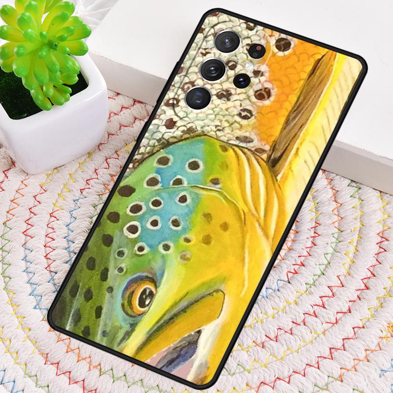

Trout Fishing TPU Phone Case For Samsung Galaxy note 10 pro S26 S25 S24 S23 S22 Ultra Plus S21 FE S20 Shockproof Cover Galaxy S25+