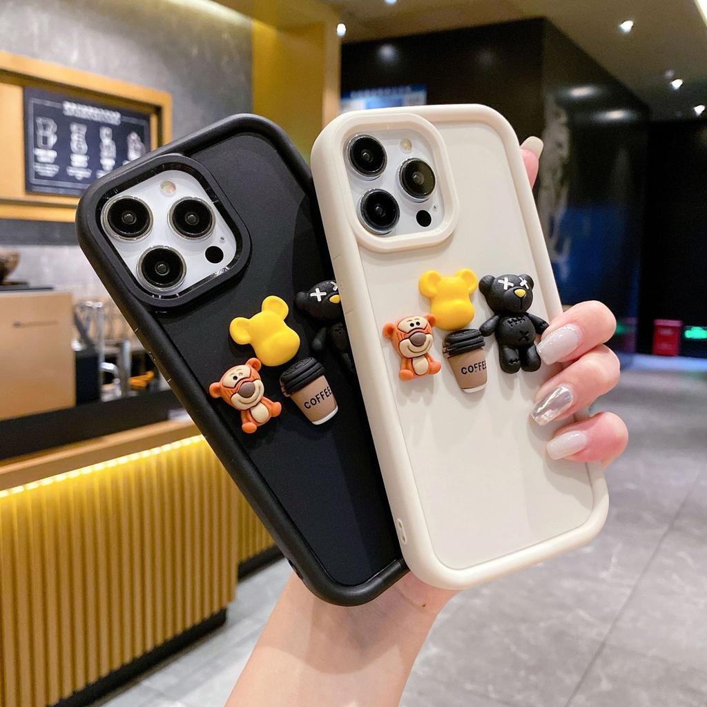 Three-dimensional Bear for iPhone17Promax Mobile Phone Case Apple 16/15 Cute 14/11 Trendy Girl 7P/XR