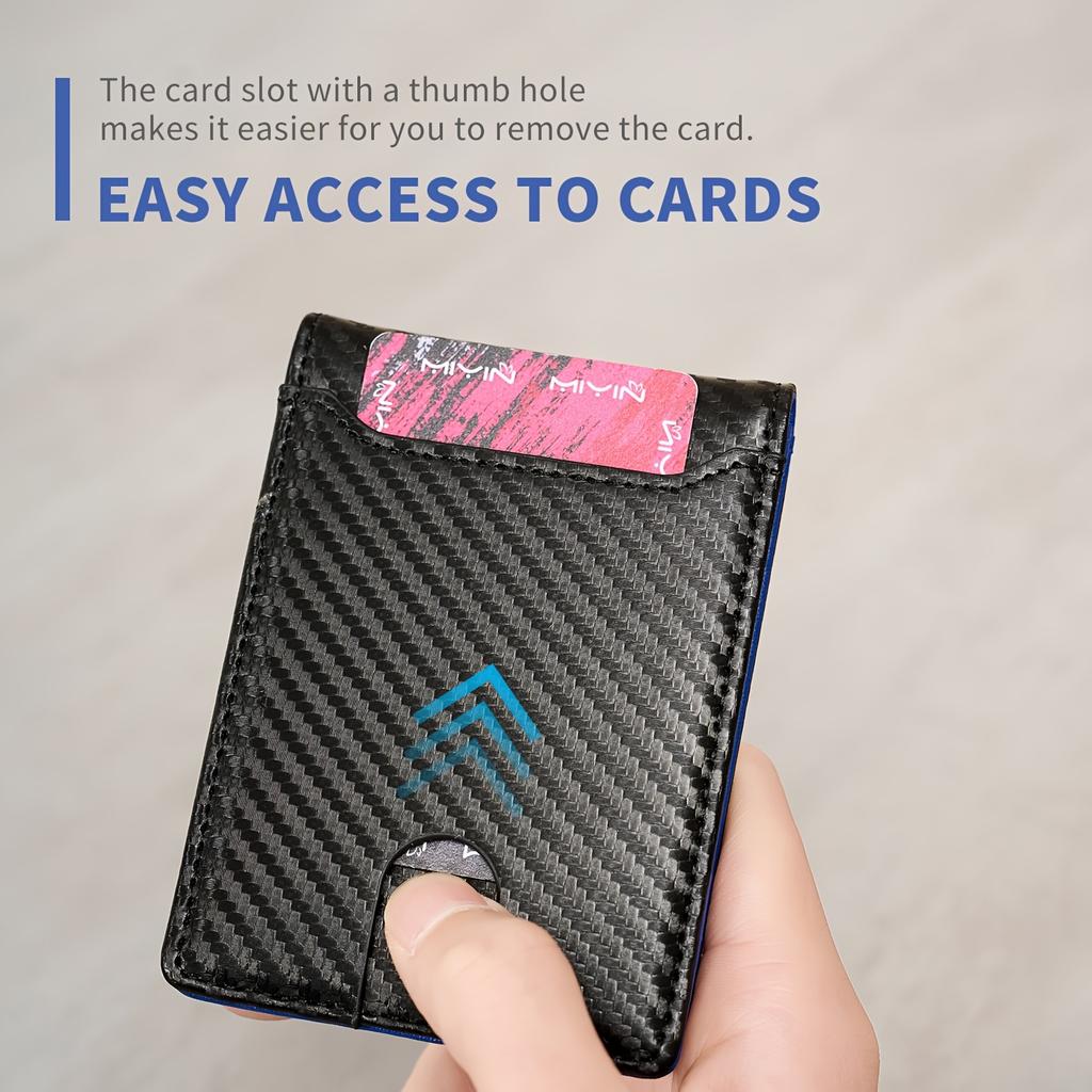 Men'S Wallet Minimalist Ultra-thin Double Fold Credit Card Holder, Portable Front Pocket Zero Wallet, Ideal Gift for Men