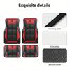 4Pcs Racing Style Design Car Floor Mats - Premium Front and Rear Seat Floor Pads with Soft Footpads - Accessories for Women