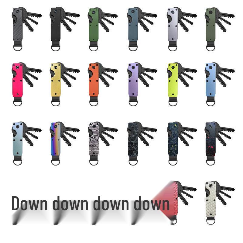 Aluminum Alloy Compact Keychain Organizer - Holds 2-6 Keys, Multifunctional and Portable