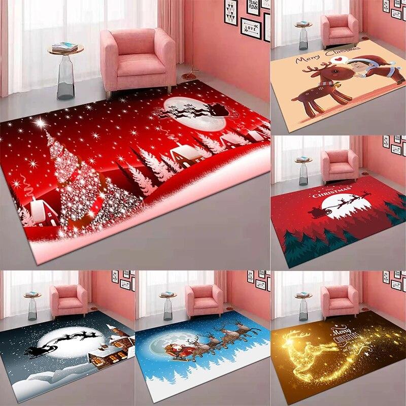 

Новогодний Рождественский домашний декор, ковер для гостиной, спальни, дивана, ковер для ванной комнаты, кухни, противоскользящий коврик, дверной коврик