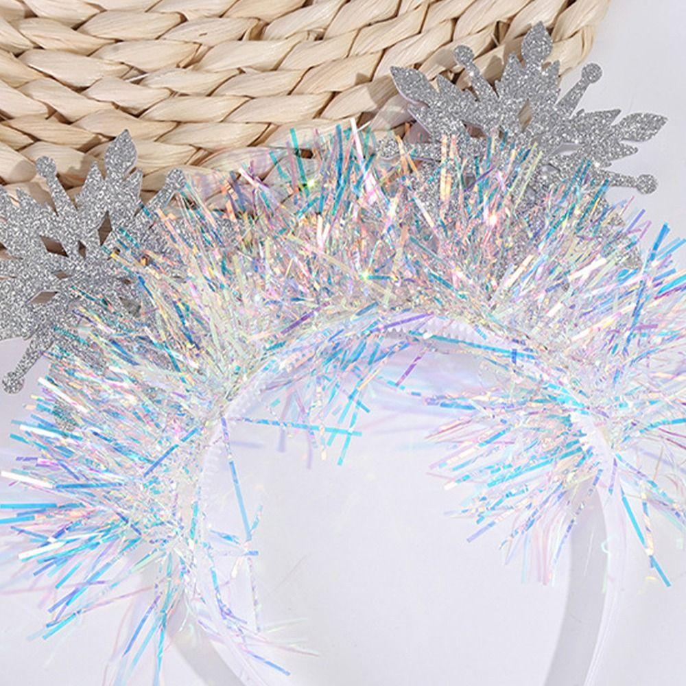 Wear-resistant Christmas Snowflake Headbands Color Ribbon Cosplay Headbands Holiday Decor