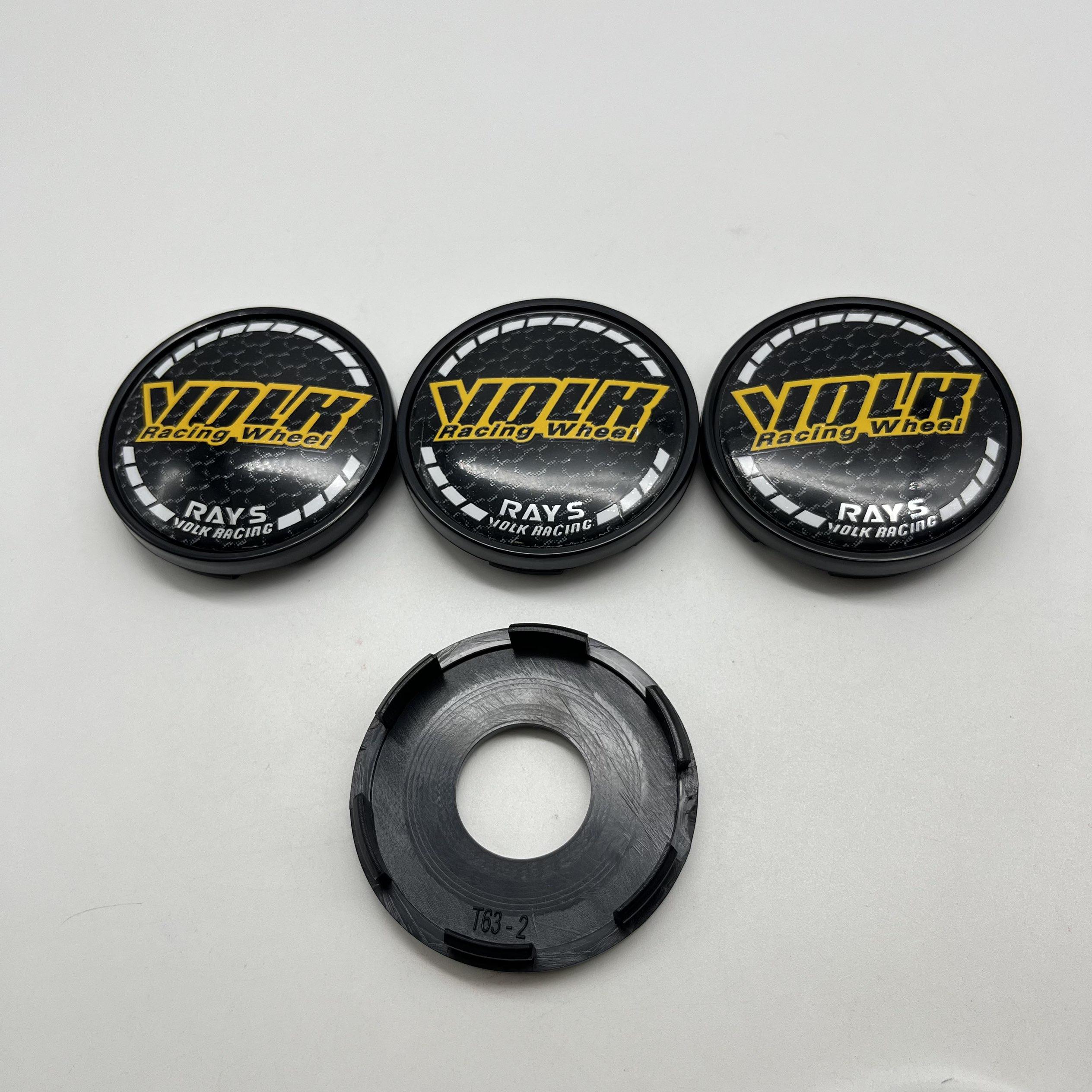 

4pcs T63-2 63mm For VOLK RAYS Emblem Badge Car Wheel Center Caps Wheel Hub Center Dust Cover Rim Hubcaps Car Styling Accessories 4pcs for VOLK&T63-2 63mm Caps