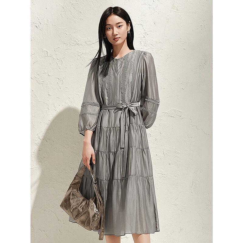 

JUZI ANNACO Women s Tencel Waist-Cinched Tiered Dress M
