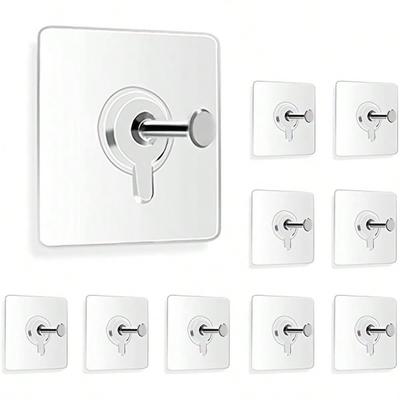 Self-Adhesive Wall Hooks, Nail-Free Wall Mount, Thumb-Tack Style Picture Hangers, for Indoor Home Decor