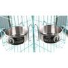 Hanging Pet Bowl, 3 Size 2 Pack Non Spill Stainless Steel Food Water Bowls Bunny Feeder with Hook for Dogs Cats in Crate, Cage & Kennel (S/18 Ounce)
