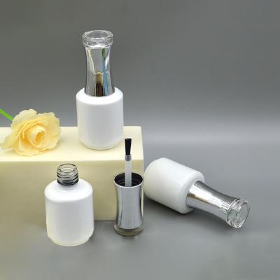 1 Pcs 15ml Nail Polish Bottle White Round Nail Polish Bottle Large Capacity Split Empty Glass Bottle