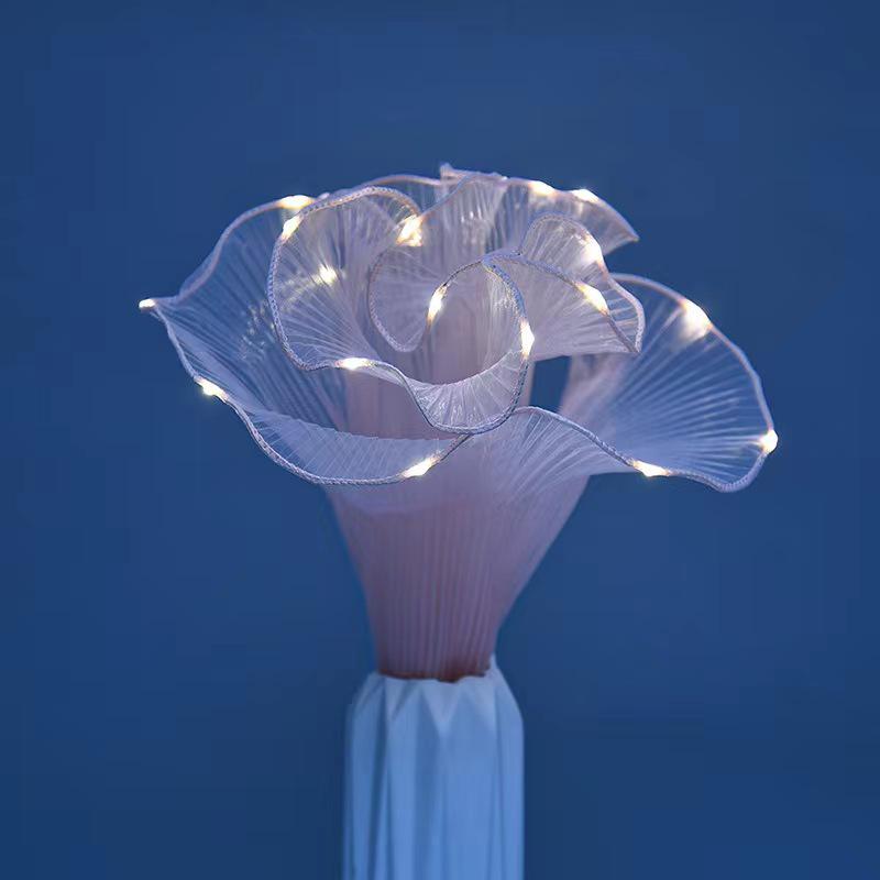 Valentine's Day 3D Ruffled Mesh Lace Flower Bouquet Wrap