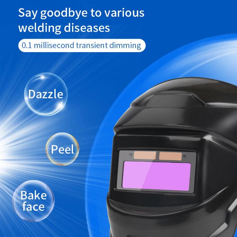 New Welding Mask Glasses Solar Automatic Dimming True Color 130℃ High Temperature Resistant Welder Auto Darkening Welding Helmet