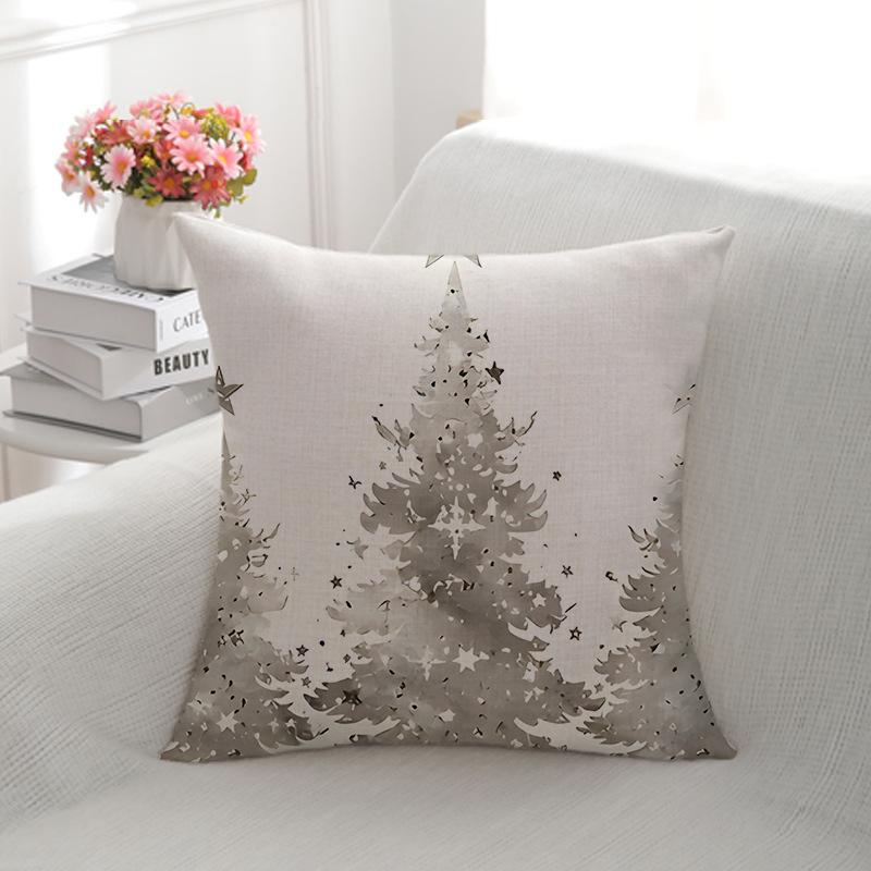 

Льняная подушка в скандинавском стиле, украшение «Снежинка», подушка с двусторонним принтом, рождественский праздничный наволочка 45 * 45-Linen single-sided (pillowcase)