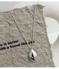 Water Drop Pendant Necklace for Women 925 Sterling Silver Glossy Sweater Chain Fashionable Long Fine Jewelry