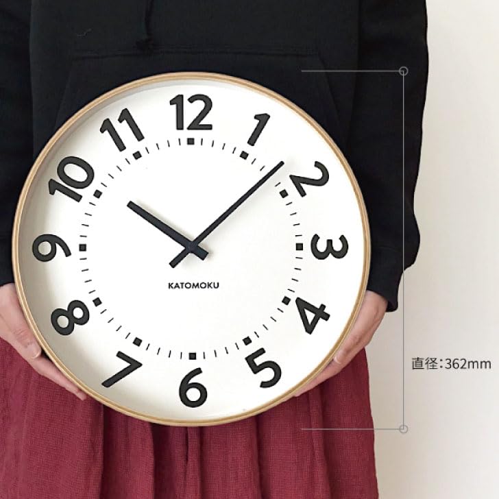 KATOMOKU Plywood Clock 17 Natural Wall Clock Sweep Movement Diameter 36cm km-106NA (Quartz Clock)