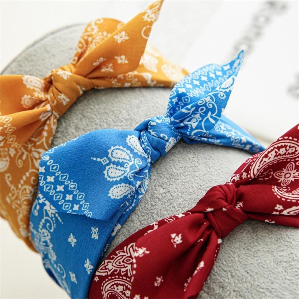 Bow Knot Women's Wide Headband Printed Hair Hoop Headwear Trendy Retro Polka Dot Hairband  Girls