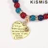 Boho Crystal Bead Bracelets for Women Elastic Heart Letter Bangles Wristband Yoga Jewelry Gift Set 4Pcs