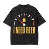 I Need A Beer  Washed T-Shirt Couple Beer Drinking Street Style Casual T-Shirts Beach O Neck Trendy Cool Tees Oversized Tops