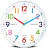 Horloge murale éducative Nbdeal, Radiocommandée, Silencieuse, Diamètre 30cm, Cadran Coloré, DB-3789