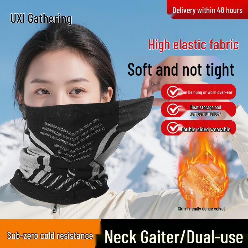 Unisex winter hoofdband & nekwarmer: Winddicht, Warm, Rekbaar, Veelzijdig voor Buitensporten & Fietsen